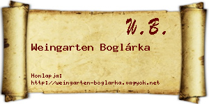 Weingarten Boglárka névjegykártya